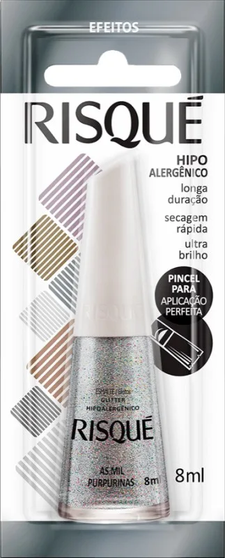 RISQUE ESM 8ML GLITTER MIL PURPURINAS