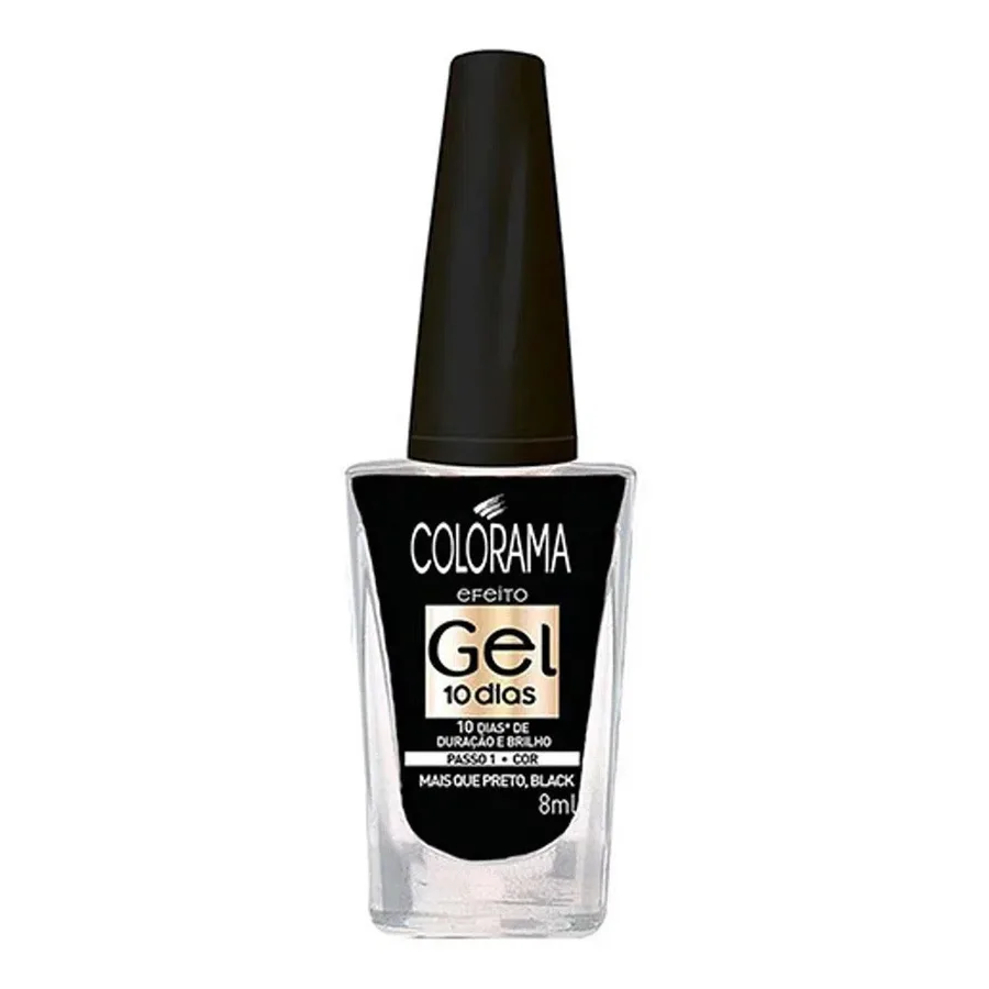 COLORAMA ESM 8ML EFEITO GEL 10 MAIS Q PRE BLAC