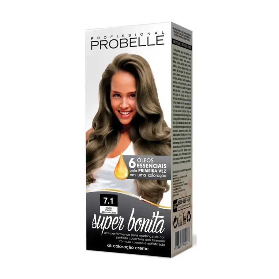 PROBELLE TINT PODEROSA 7.1 LOURO ACINZENTADO 50G
