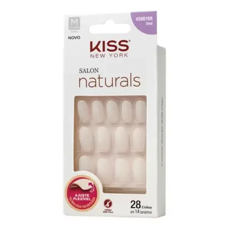 KISS NY UNHAS SALON NATURAL MEDIO OVAL-KSN01BR