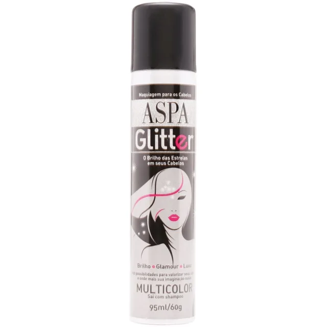ASPA GLITTER MAQUIAGEM P/CABELOS MULTICOLOR 95ML
