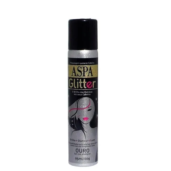 ASPA GLITTER MAQUIAGEM P/CABELOS OURO 95ML