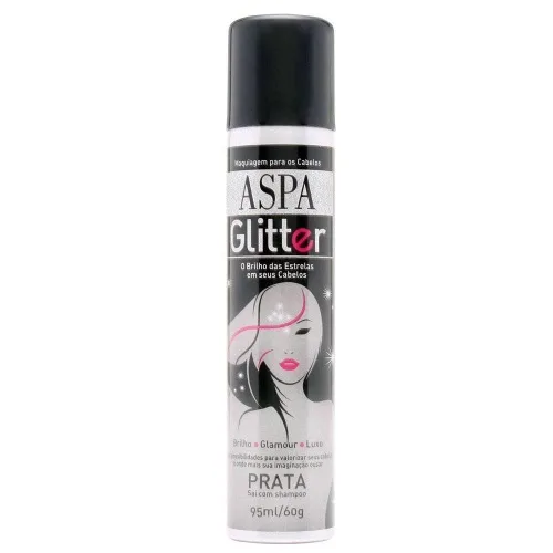ASPA GLITTER MAQUIAGEM P/CABELOS PRATA 95ML