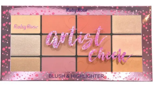 RUBY ROSE PALETA ILUMINADOR 12 COR ARTIST CHEEK