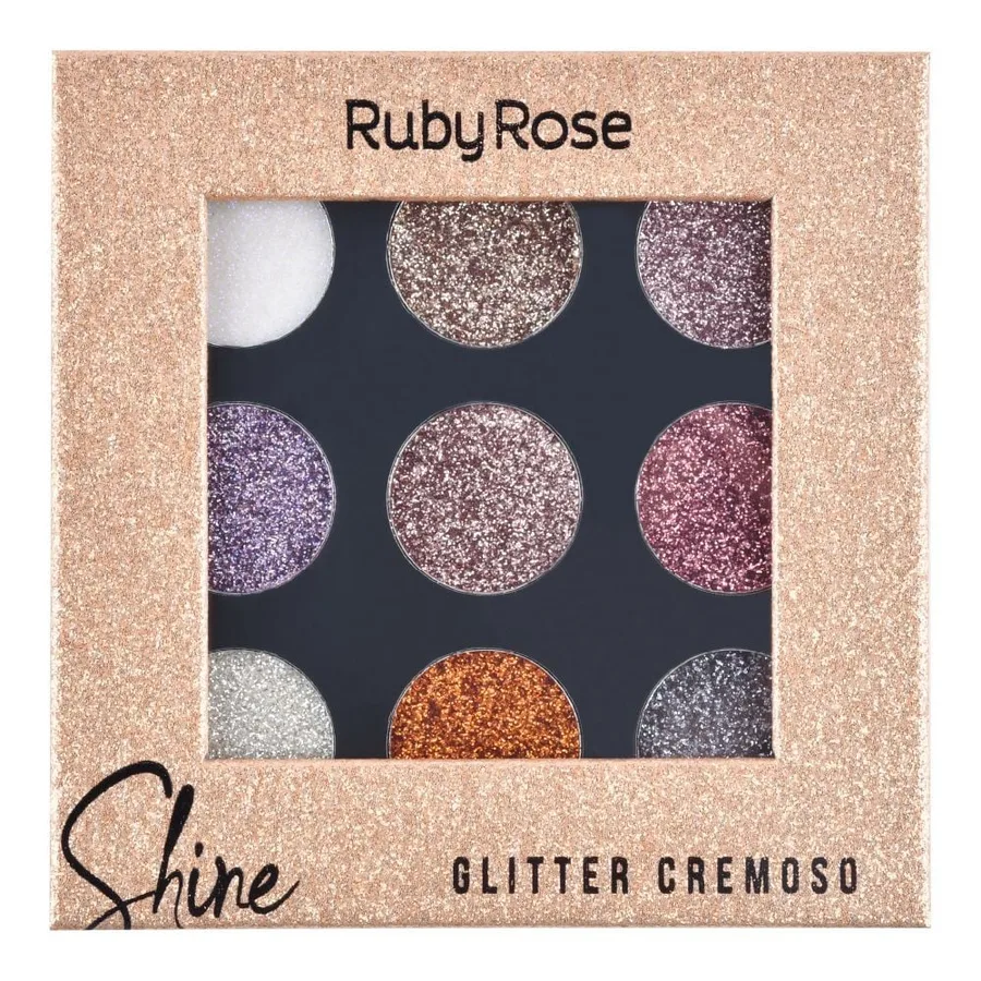 RUBY ROSE PALETA SOMBRAS SHINE GLITT LIGHT HB8407G