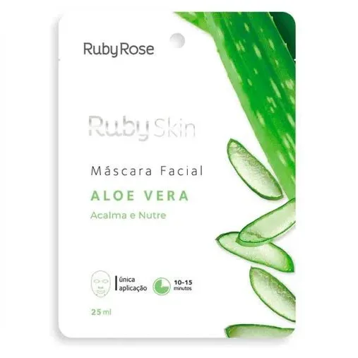 RUBY ROSE MASC FACIAL DE TECIDO ALOE VERA SKIN BOX