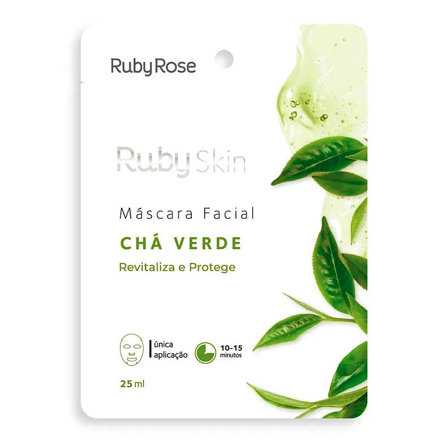 RUBY ROSE MASC FACIAL DE TECIDO CHA VERDE SKIN