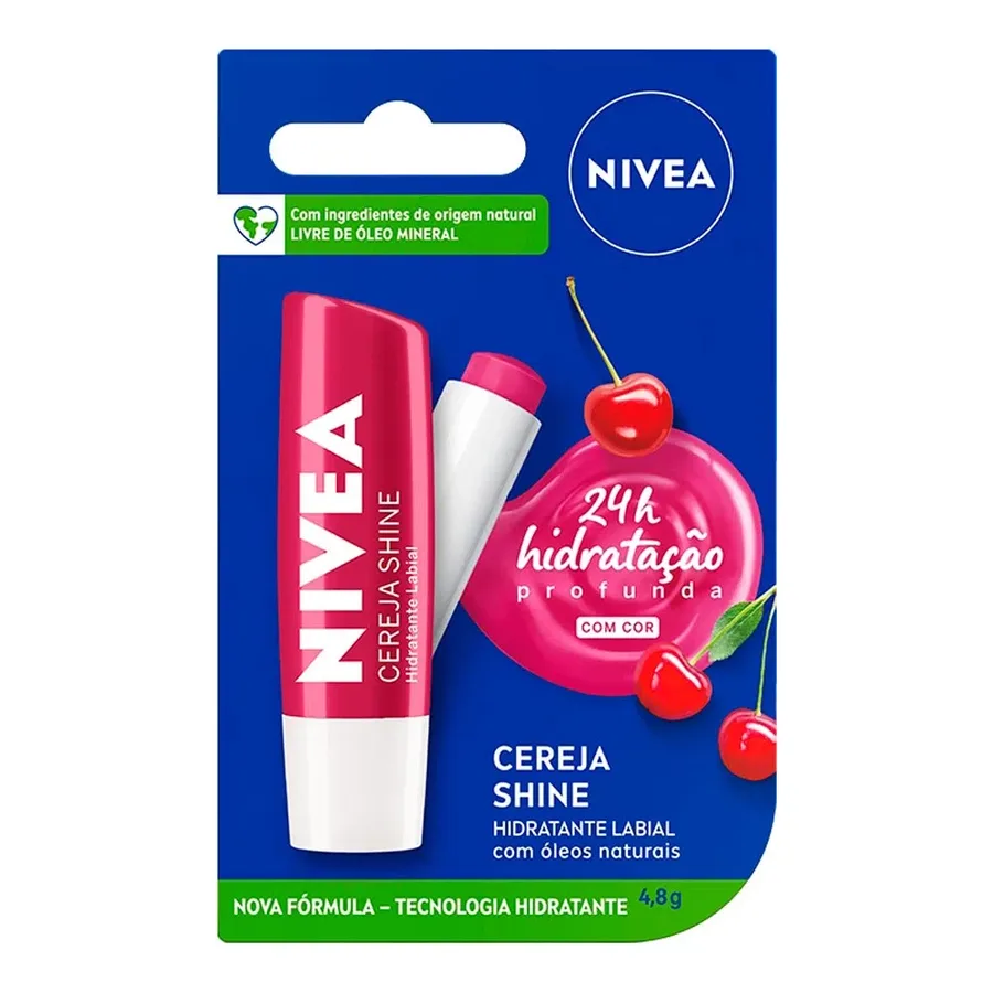 NIVEA PROTETOR LABIAL 4 8G CEREJA SHINE