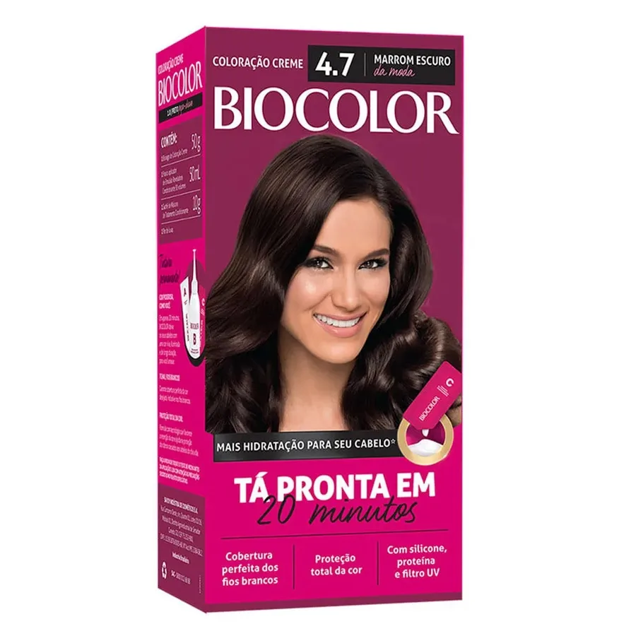 BIOCOLOR KIT MINI 4.7 MARROM ESCURO DA MODA