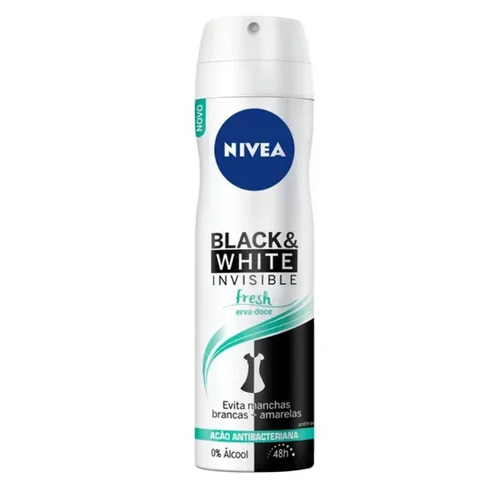 NIVEA AEROSOL 150ML FEM BLACK WHITE INVISIB FRESH