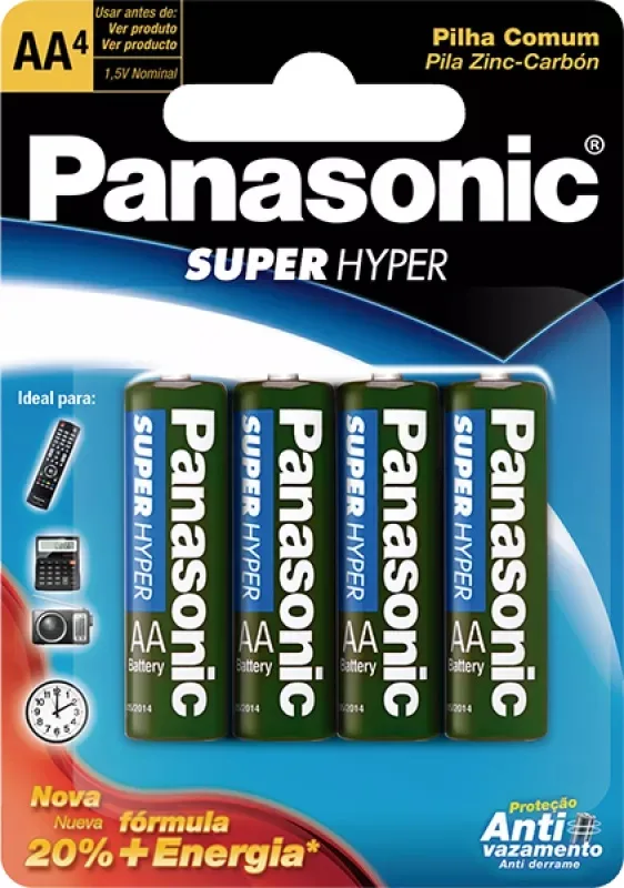 PANASONIC PILHA ZINC SUPER HYPER AA PEQ C/4UN