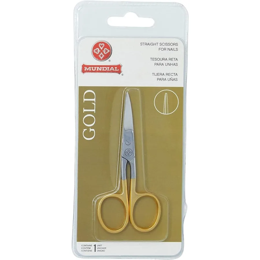 MUNDIAL TESOURA UNHA GOLD RETA 9CM BC-331
