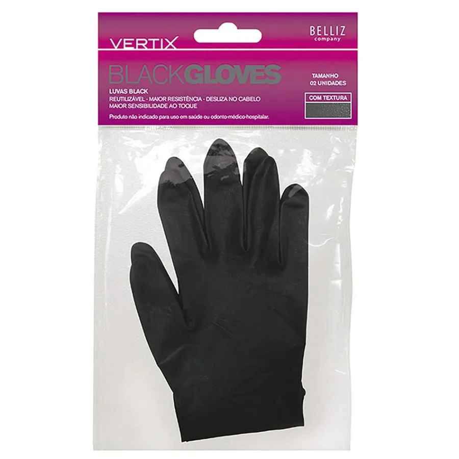 VERTIX  LUVA BLACK C/2UN TAM P