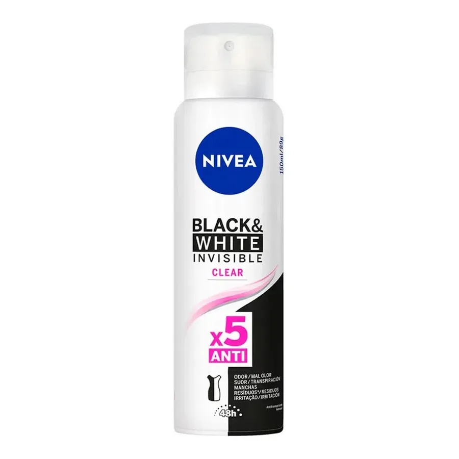 NIVEA AEROSOL 150ML FEM BLACK WHITE INVISIB CLEAR
