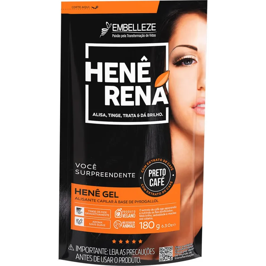 EMBELLEZE HENE RENA GEL 180G PRETO CAFE