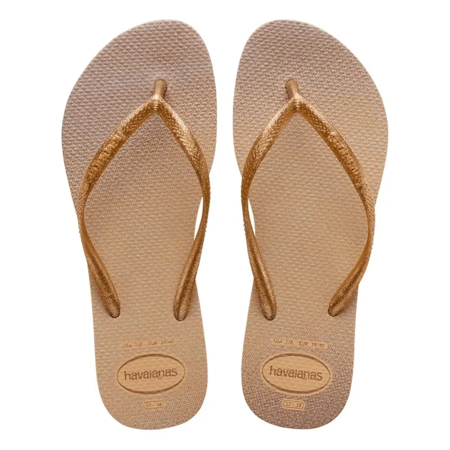 HAVAIANAS SLIM GLOSS 37/38 DOURADO
