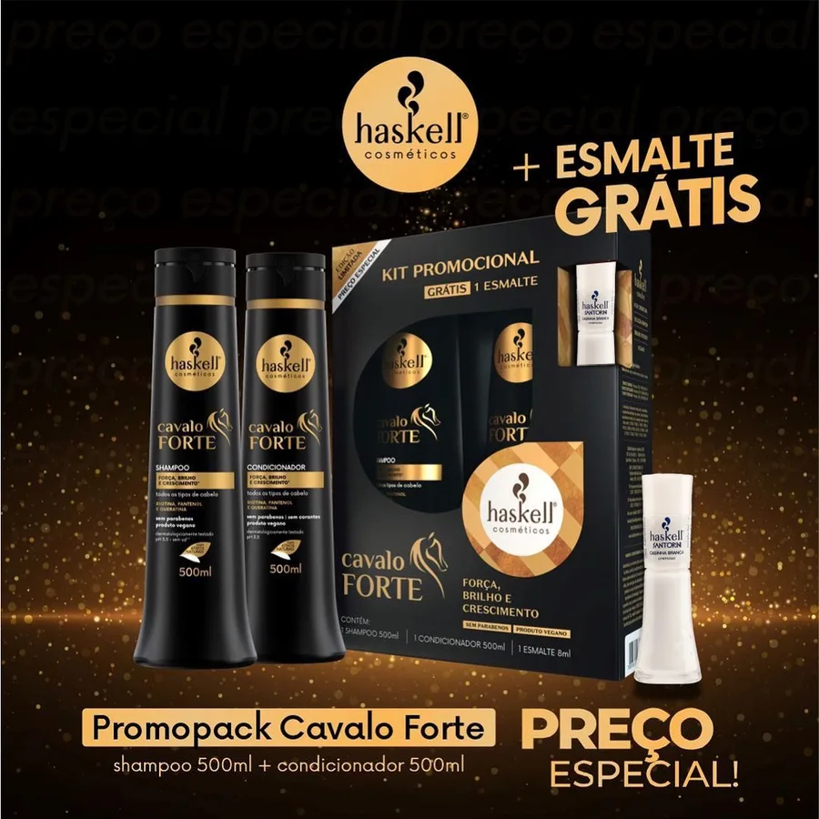 HASKELL KIT SH+COND 500ML CAVALO FORTE + 1 ESM