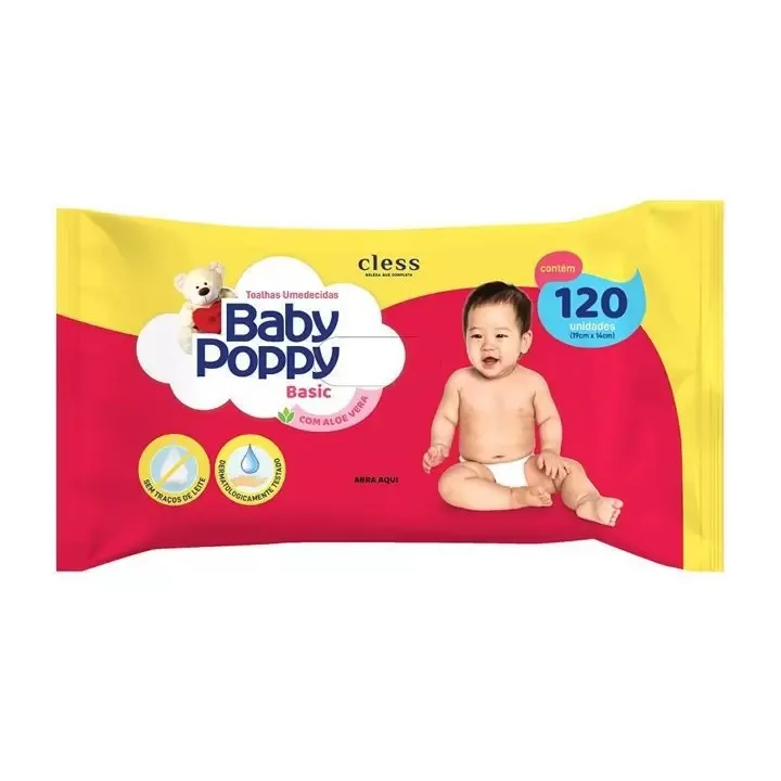 CLESS TOALHA UMED BABY POPPY BASIC 120UN