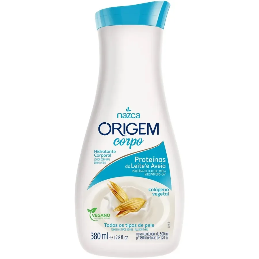 NAZCA ORIGEM HIDRATANTE 380ML PROT LEITE E AVEIA
