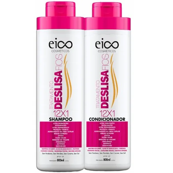 EICO KIT 800ML SH+COND TRATAMENTO DESLISA FIOS