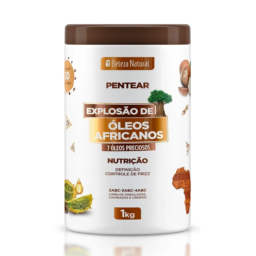 BELEZA NATURAL CREME 1KG PENTEAR OLEOS AFRICANOS