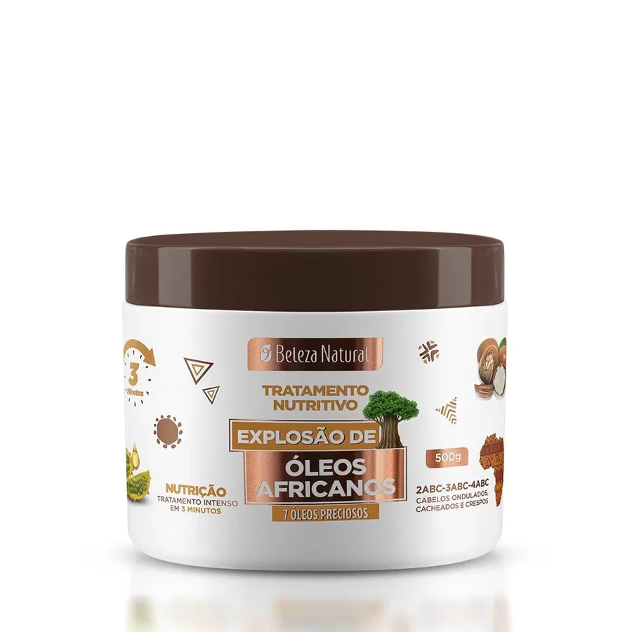 BELEZA NATURAL CREME 500G EXPLOSAO OLEOS AFRICANOS