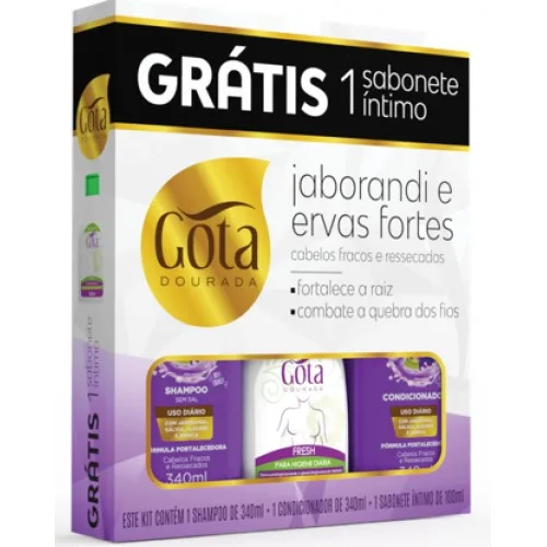 GOTA DOURADA KIT 340ML SH+COND JABORANDI ERVAS