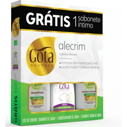 GOTA DOURADA KIT 340ML SH+COND USO DIARIO ALECRIM