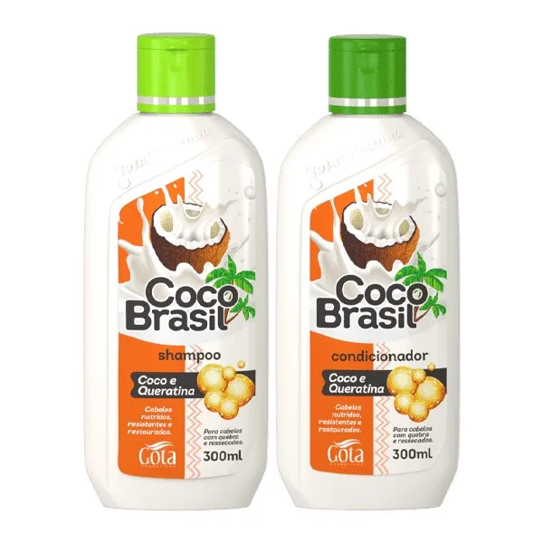 GOTA DOURADA KIT 300ML COCO BRASIL QUERATINA