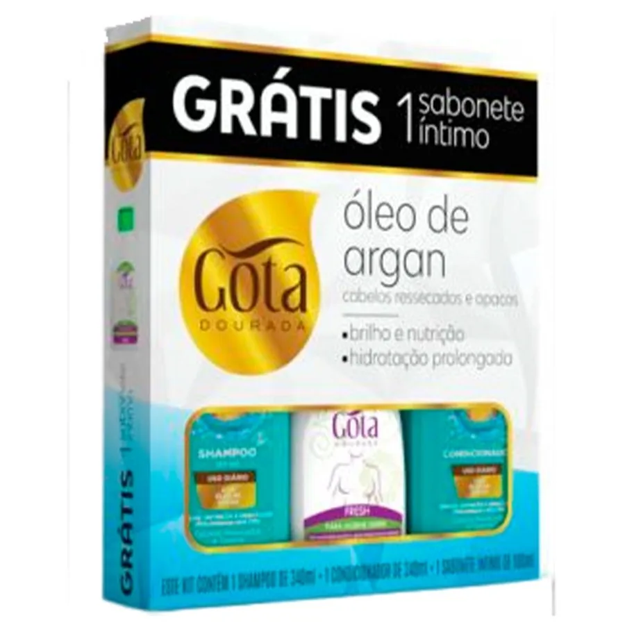 GOTA DOURADA KIT 340ML ARGAN +SAB INTIMO FRESH