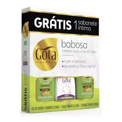 GOTA DOURADA KIT 340ML BABOSA +SAB INTIMO FRESH