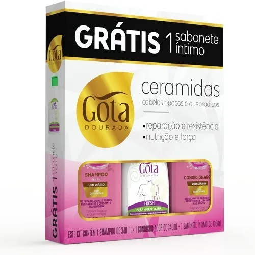 GOTA DOURADA KIT 340ML CERAMIDAS +SAB INTIMO FRESH