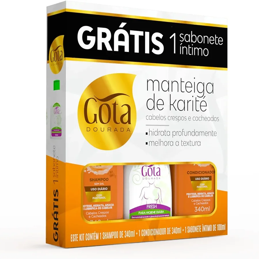 GOTA DOURADA KIT 340ML MANTEIGA +SAB INTIMO FRESH