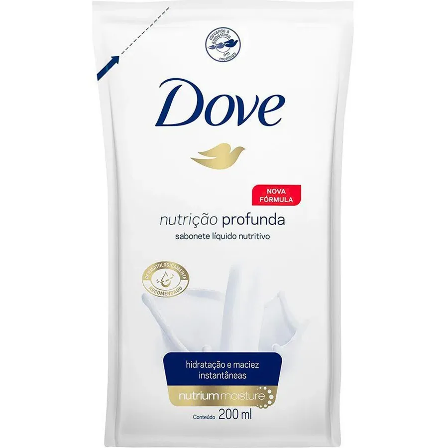 DOVE SAB LIQ 200ML NUTRICAO PROFUNDA REFIL