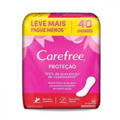 CAREFREE ABSORVENTE PROTECAO S/PERFUME 40UN