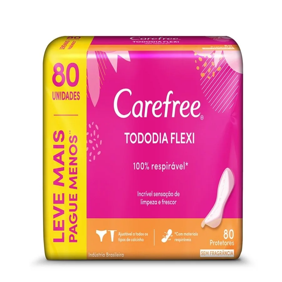 CAREFREE ABSORVENTE TODO DIA FLEXI S/PERFUM L80P60