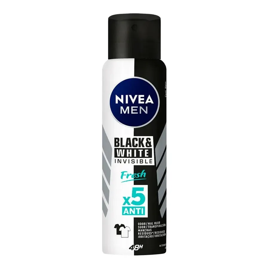 NIVEA AEROSOL 150ML MEN BLACK WHITE INVISIB FRESH