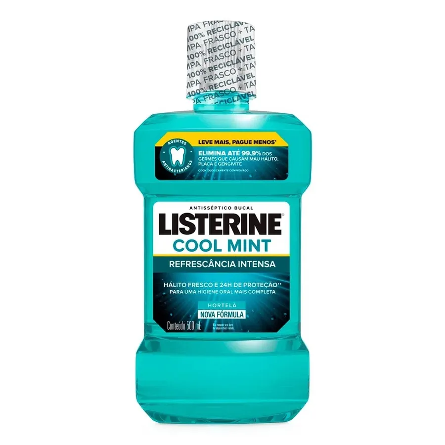 LISTERINE ANTISSEP 500ML COOL MINT BUCAL L500P350