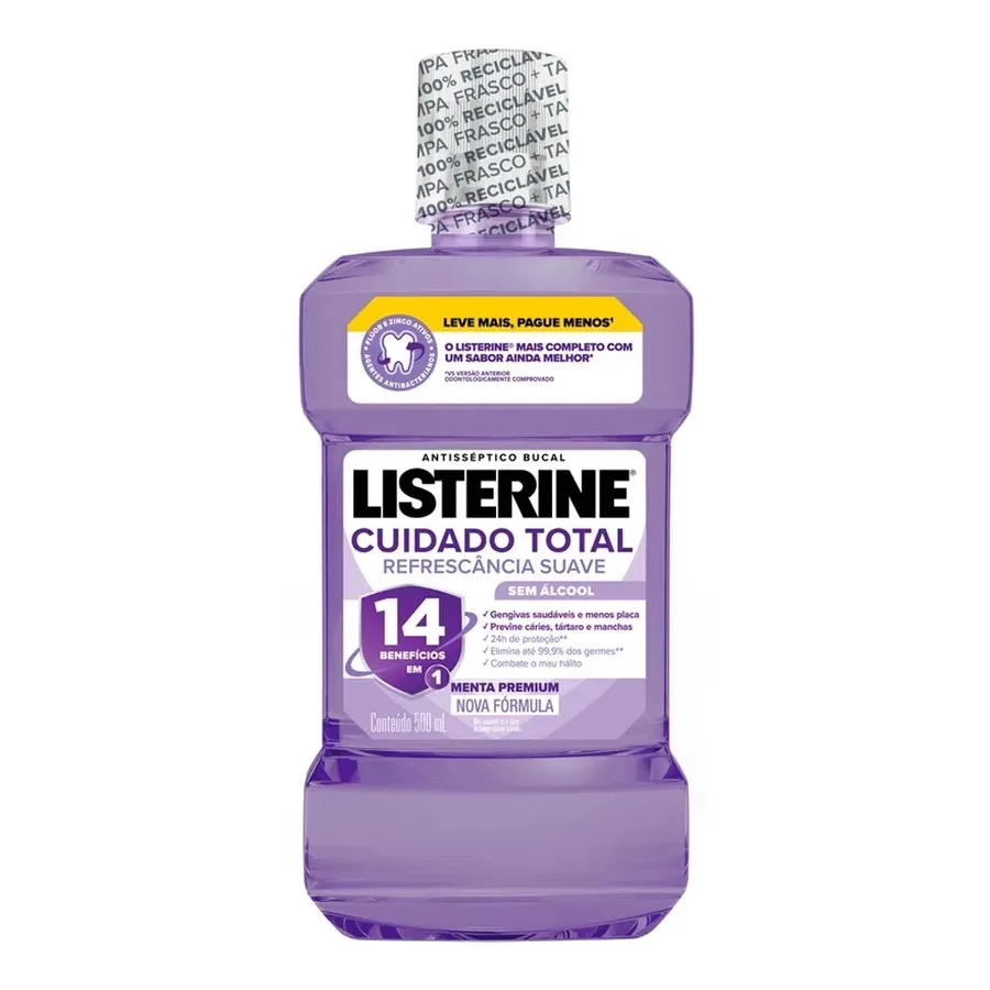 LISTERINE ANTISSEP BUCAL 500ML CUIDADO TOTAL ZERO