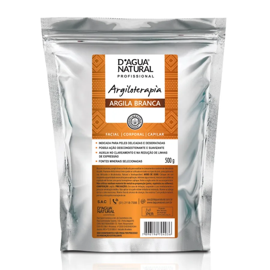 DAGUA NATURAL ARGILA BRANCA 500G