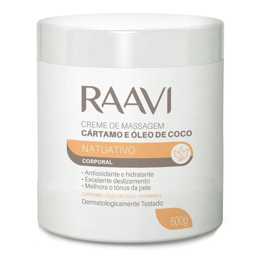 RAAVI CR 500G MASSAGEM CARTAMO NATUATIVO CORPORAL