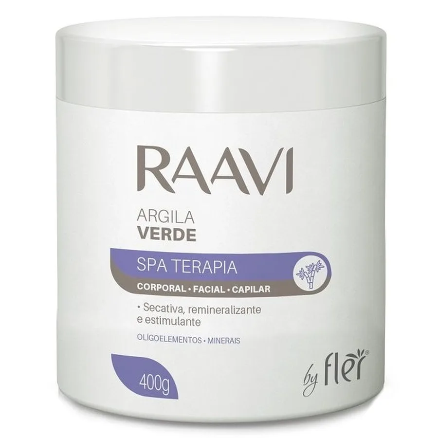 RAAVI ARGILA 400G VERDE CORPOR FACIAL CAPILA FLER