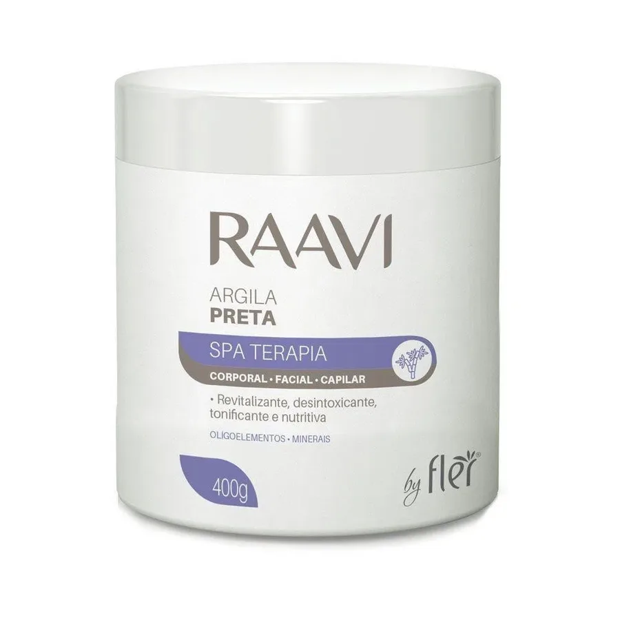 RAAVI ARGILA 400G PRETA CORPOR FACIAL CAPILA FLER