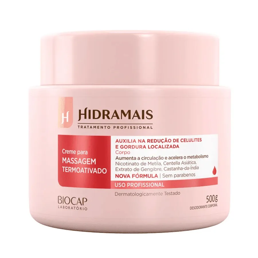 HIDRAMAIS CREME 500G DESO MASSAGEM TERMO ATIVADO