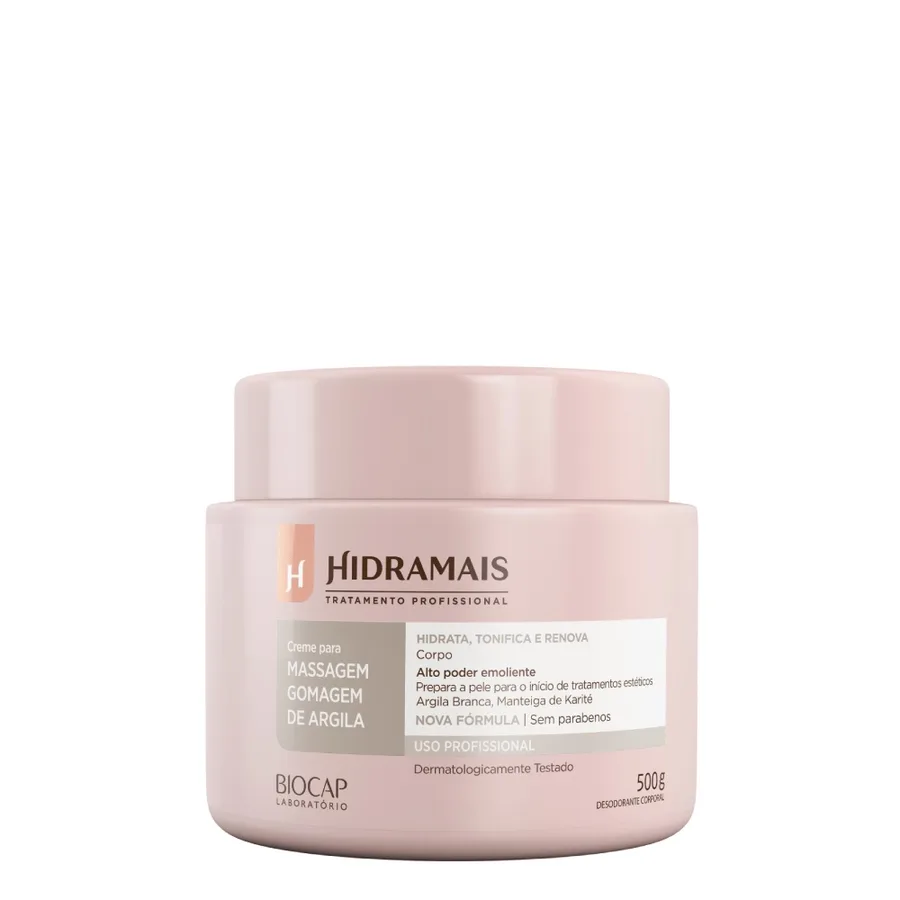 HIDRAMAIS CREME 500G MASSAGEM ARGILA BRANCA