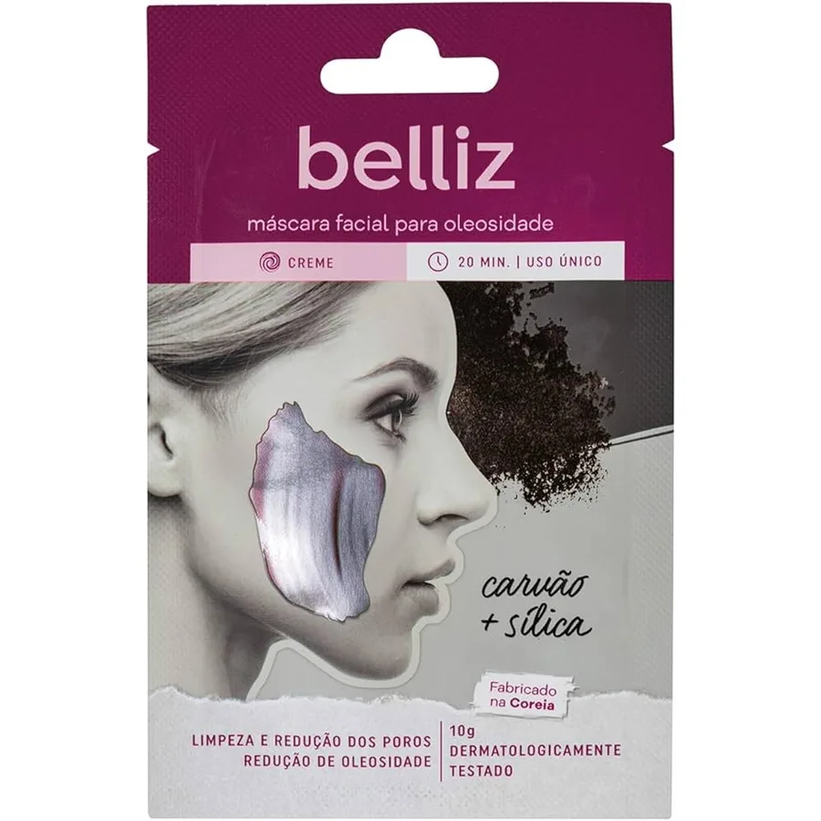 BELLIZ RICCA MASC FACIAL OLEOSIDADE CARVAO SILICA