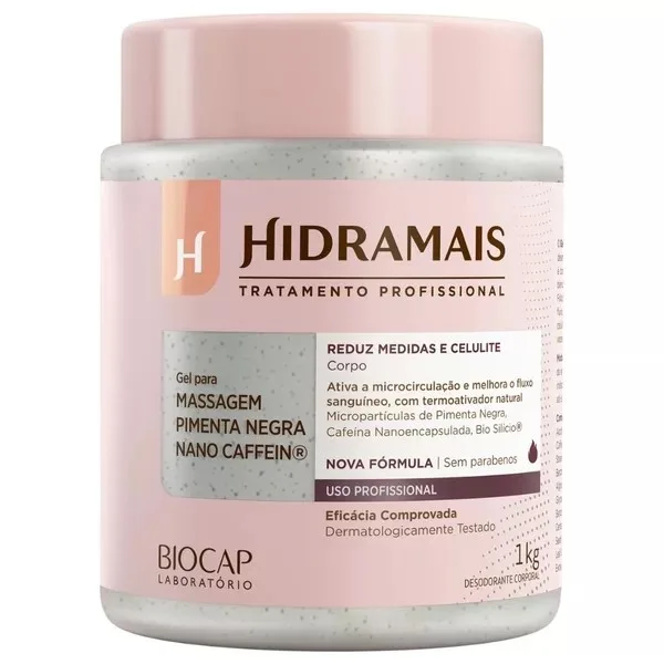HIDRAMAIS GEL MASS 1KG PIMENTA NEGRA NANOCAFFEIN