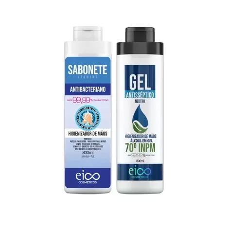 EICO KIT 800ML SABONETE LIQ+ALCOOL GEL