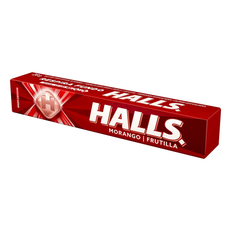 HALLS BALA 28G MORANGO