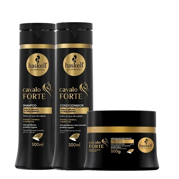 HASKELL KIT SH+COND+MASC 300ML CAVALO FORTE